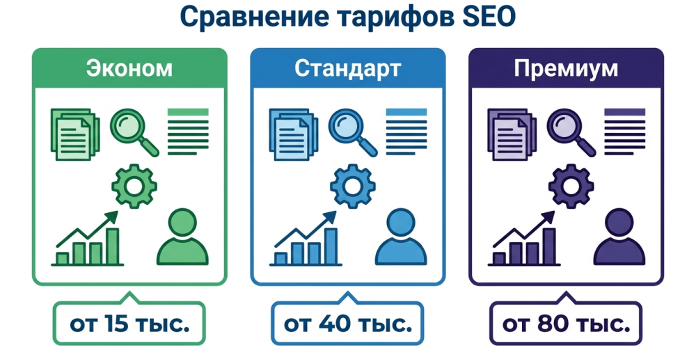 Тарифы SEO-продвижения: сравнение стоимости и состава работ